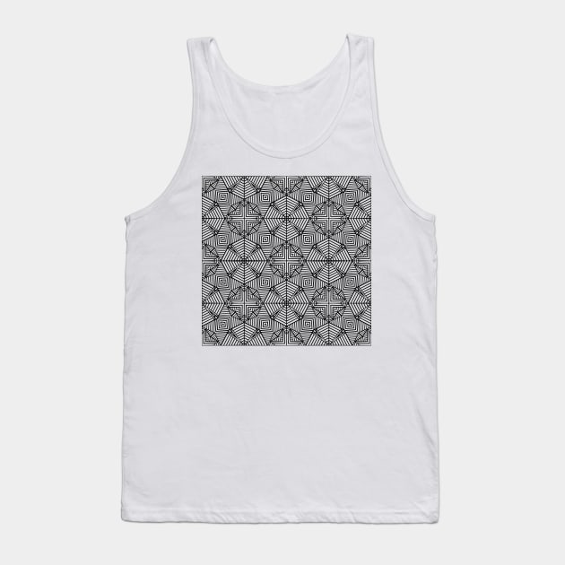 Geo Squares White Tank Top by ProjectM